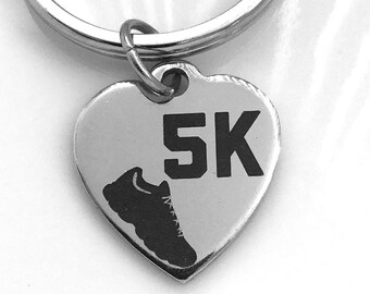 5K Marathon Keychain, 5K Marathon Keyring, Running Gifts, Running Keychain, Runner Gifts, Runner Keychain, Love to Run, Marathon Gift