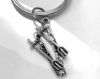 Skis Keychain, Skis Charms, Skiing Keyring, Sports Gift, Downhill Skier Gift, Skier Gift, Skiing Gift, Ski Lovers Gift, Skis Charm Gift