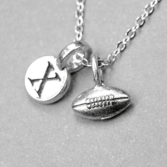 Football Necklace Football Charm Football Jewelry Rugby Etsy