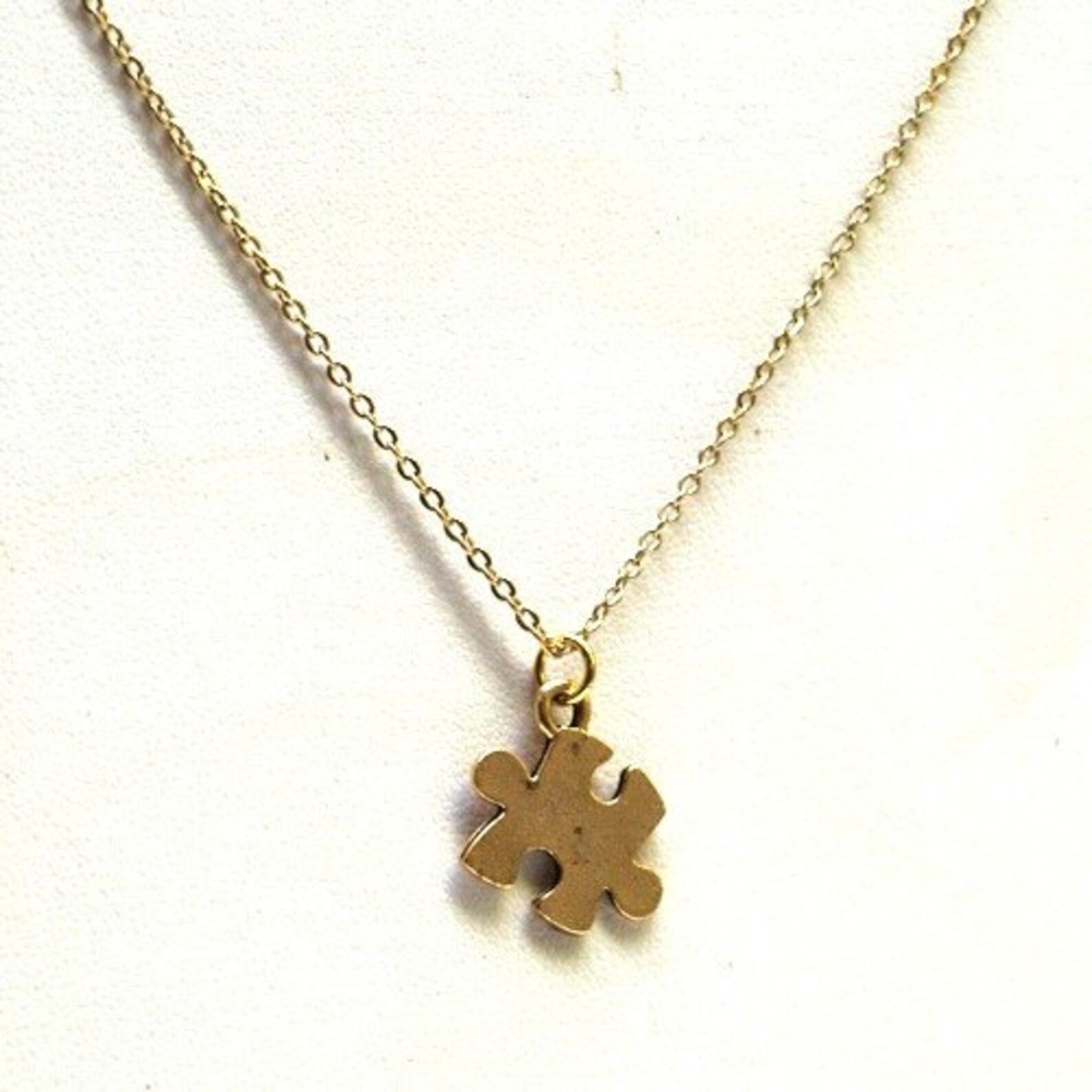 Gold Plated Puzzle Necklace Puzzle Necklace Puzzle Piece Etsy