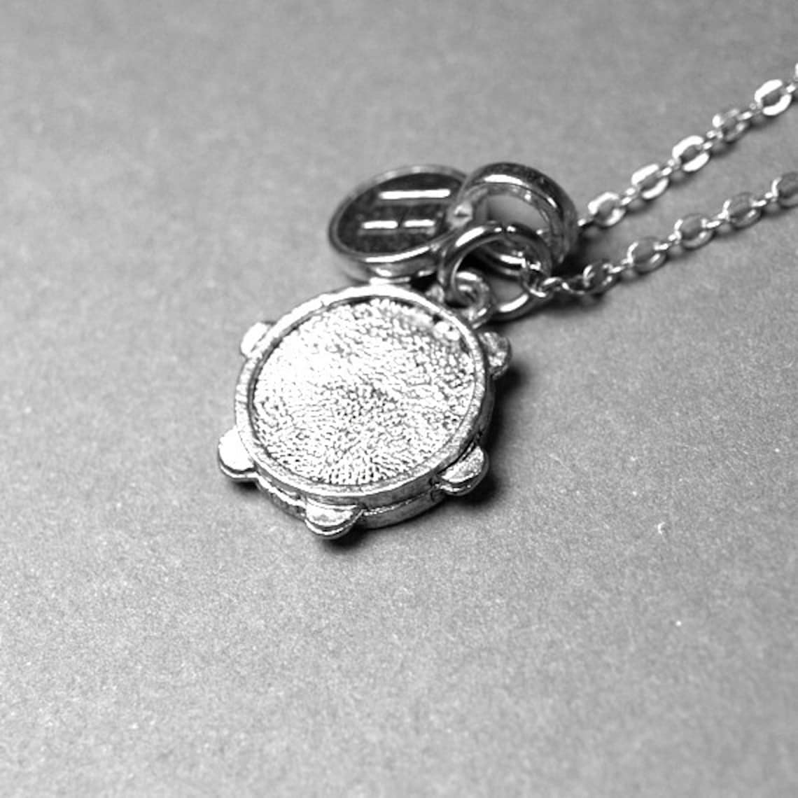 Tambourine Necklace Tambourine Charm Musical Instrument Etsy