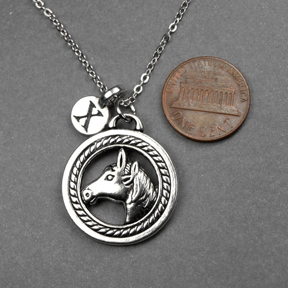 Horse Necklace Horse Head Necklace Horse Charm Animal Etsy