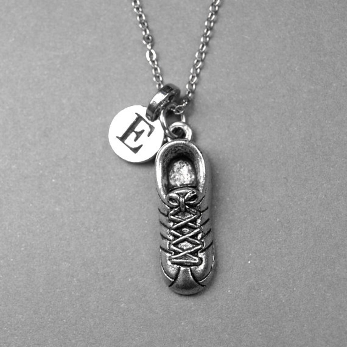 Running Shoe Necklace Tennis Shoe Charm Sneaker Charm Etsy