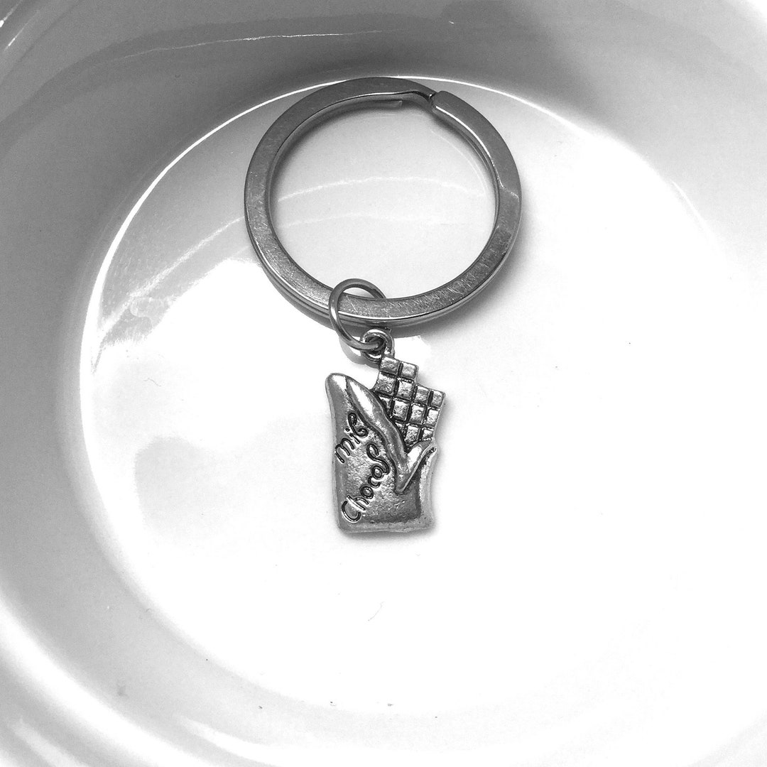 Chocolate Bar Keychain, Chocolate Bar Keyring, Chocolate Bar Charm