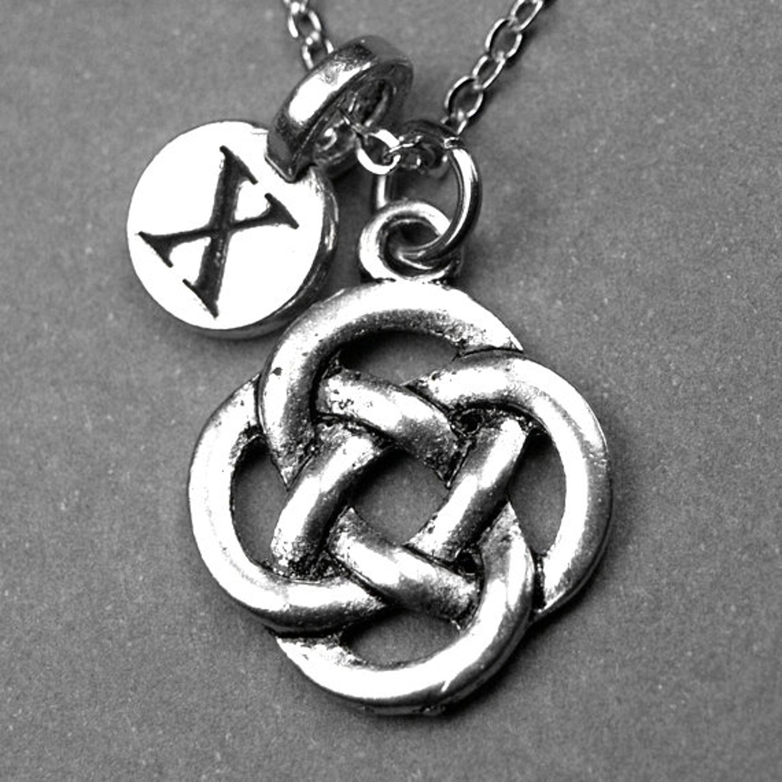 Celtic Knot Necklace Celtic Knot Charm Irish Knot Necklace Etsy