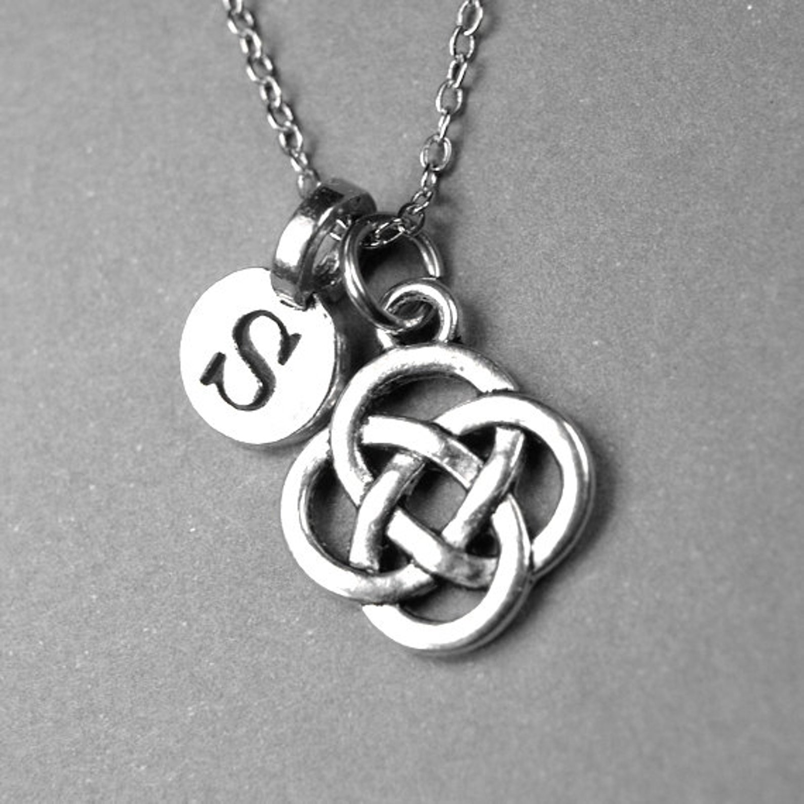 Celtic Knot Necklace Celtic Symbol Charm Irish Knot Silver Etsy