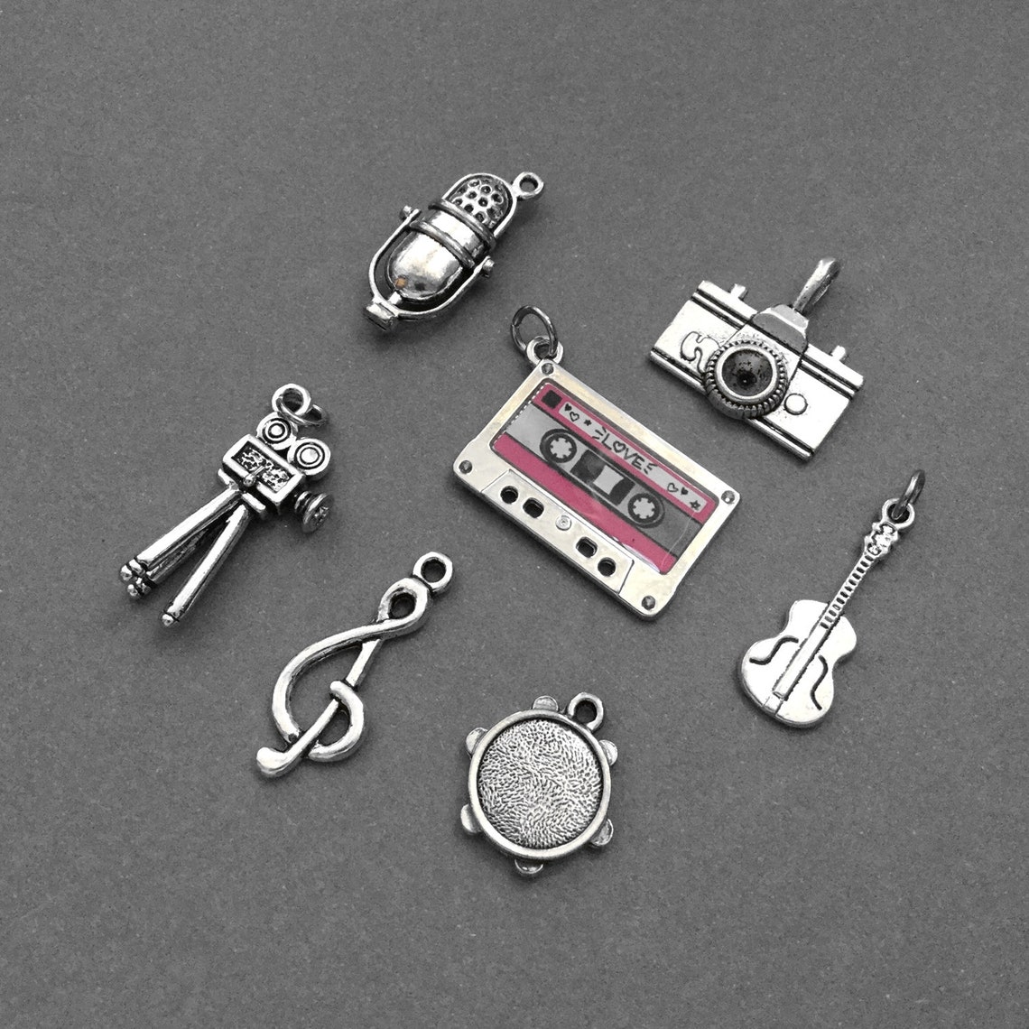 Charm Only Choose a Charm Microphone Charm Movie Camera Etsy Canada