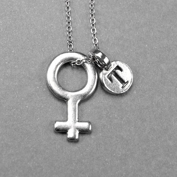 Female Symbol Necklace Venus Symbol Charm Woman Symbol Etsy