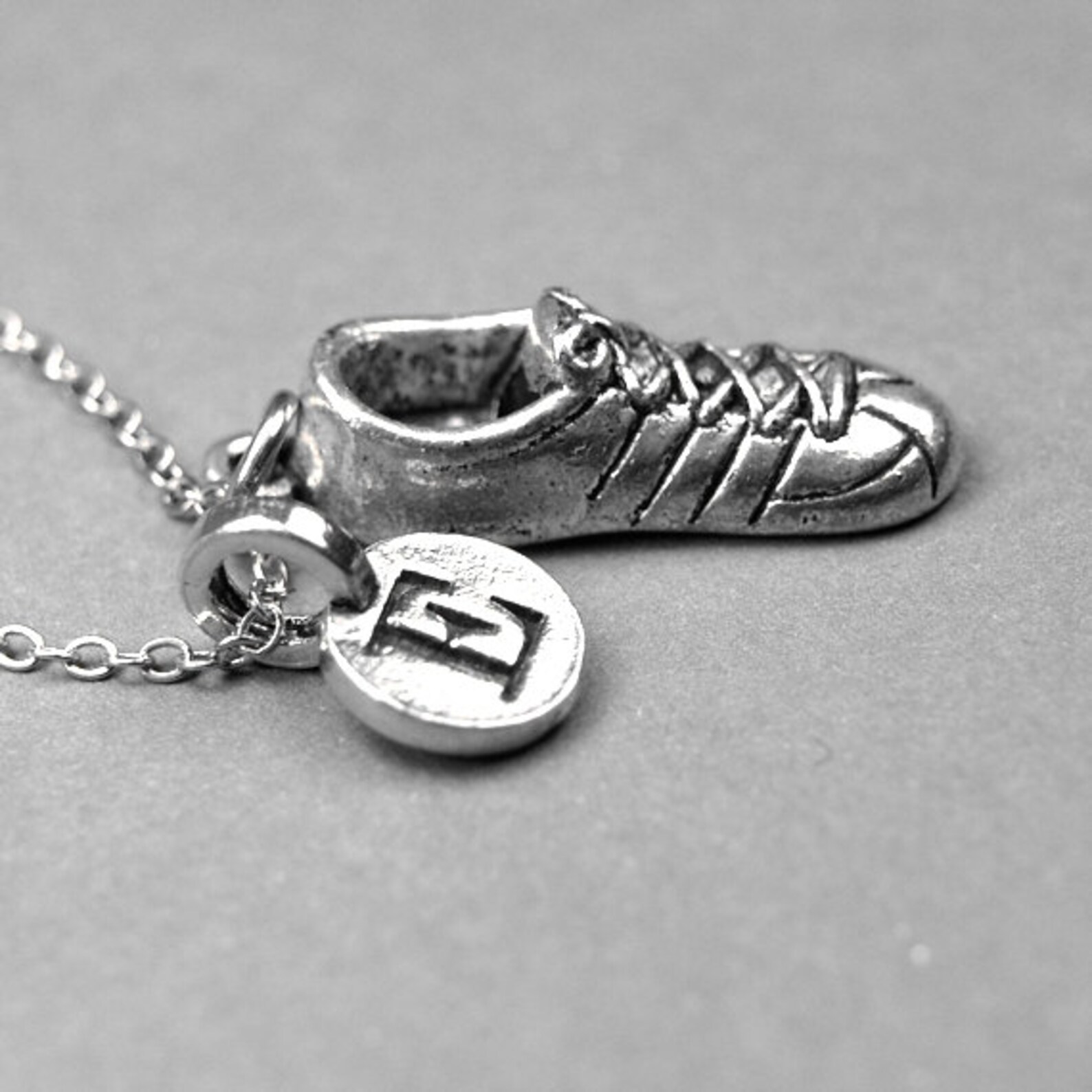 Running Shoe Necklace Tennis Shoe Charm Sneaker Charm Etsy