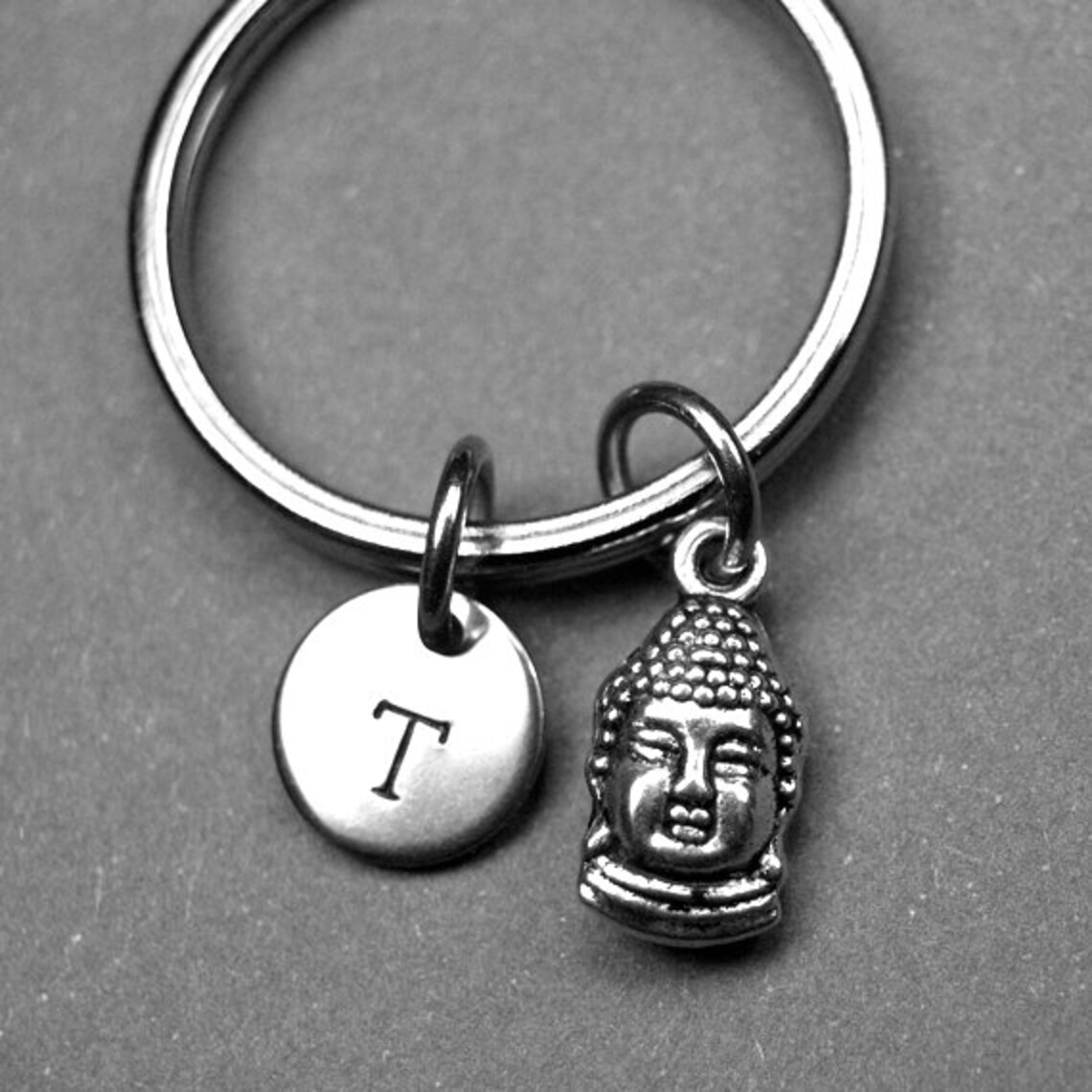 Buddha Keychain Buddha Head Charm Buddha Keyring Buddha Key Etsy