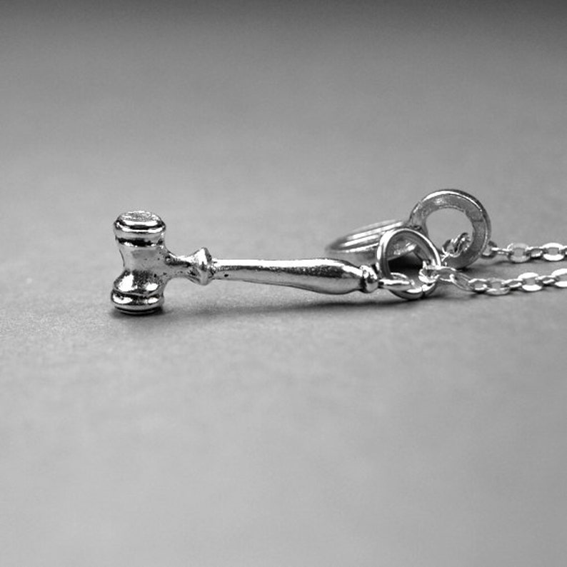 Gavel Necklace Gavel Charm Lawyer Necklace Judge Gavel Etsy