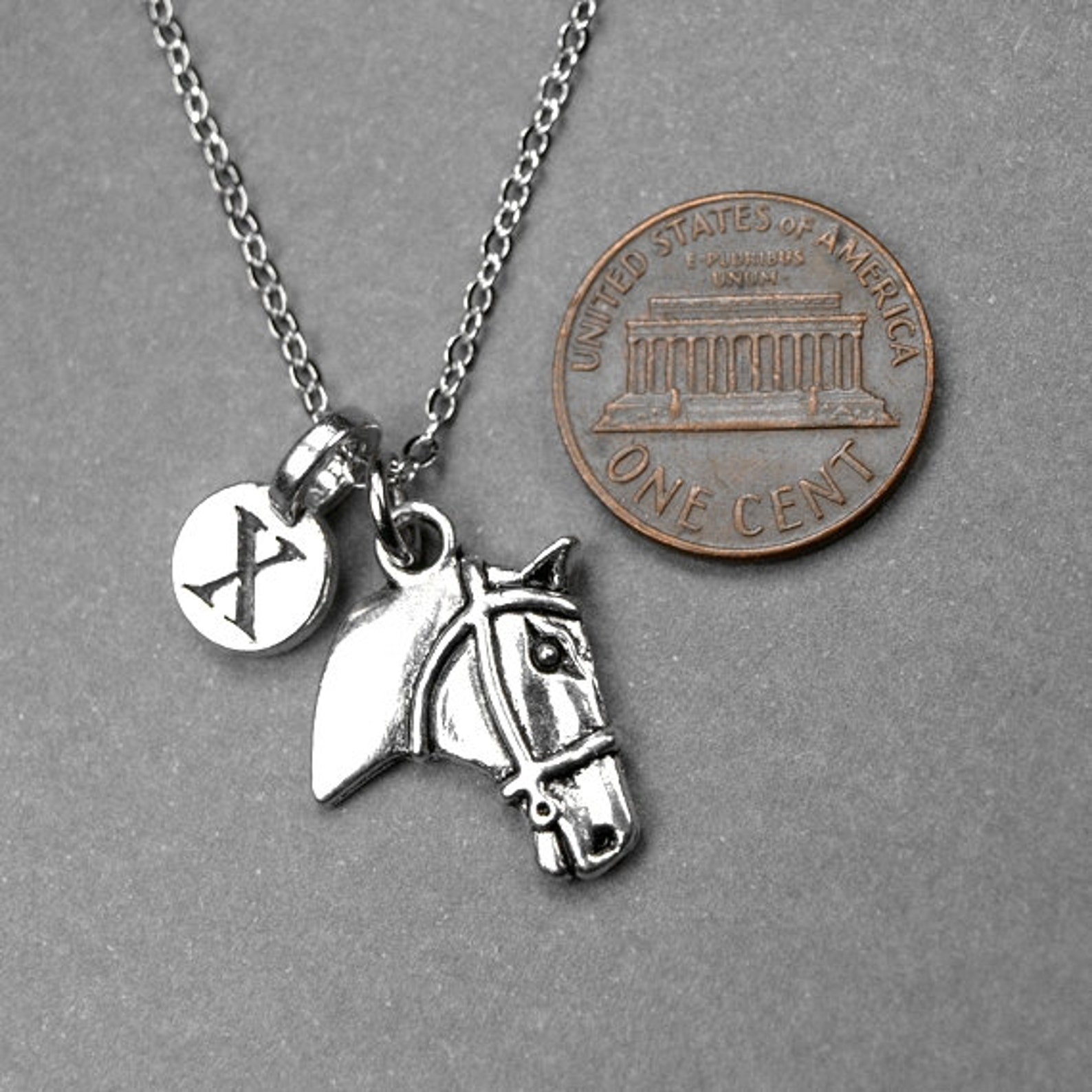 Horse Head Necklace Horse Head Charm Horse Necklace Horse Etsy