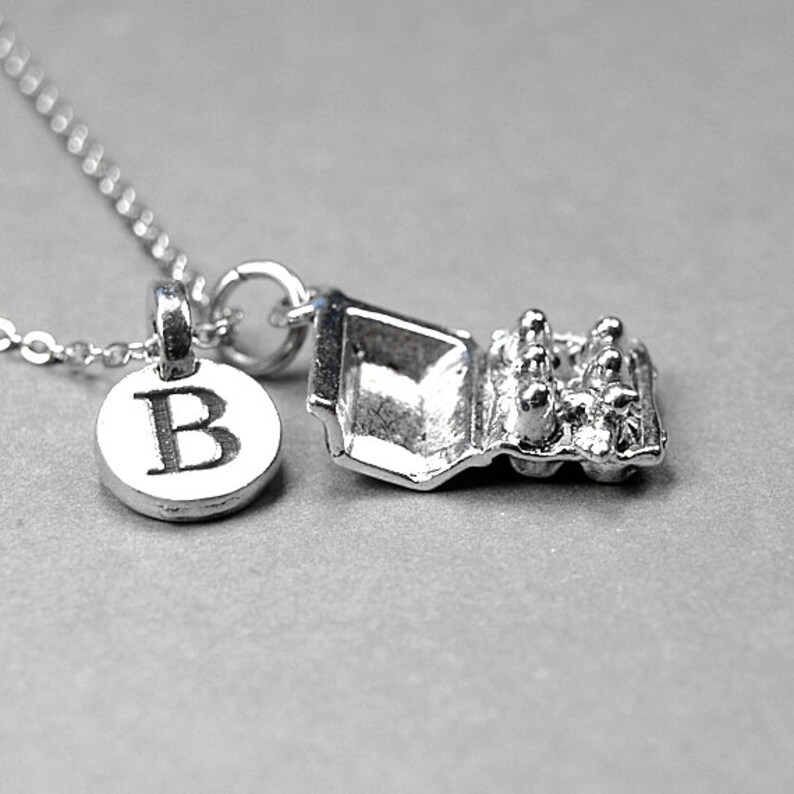 Egg Carton Necklace Egg Charm Egg Case Necklace 3D Silver Etsy