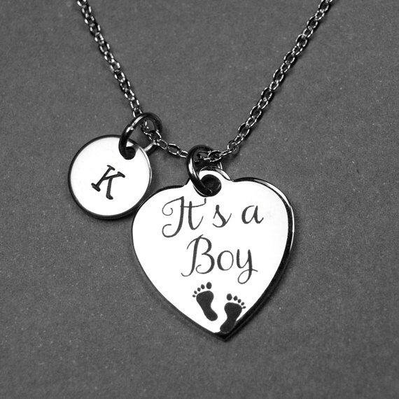 It's a Boy Necklace It's a Boy Charm Baby Necklace Etsy