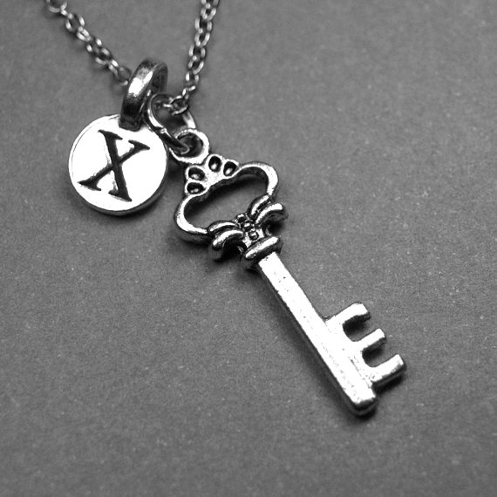 Key Necklace Skeleton Key Necklace Key Charm Best Friends Etsy