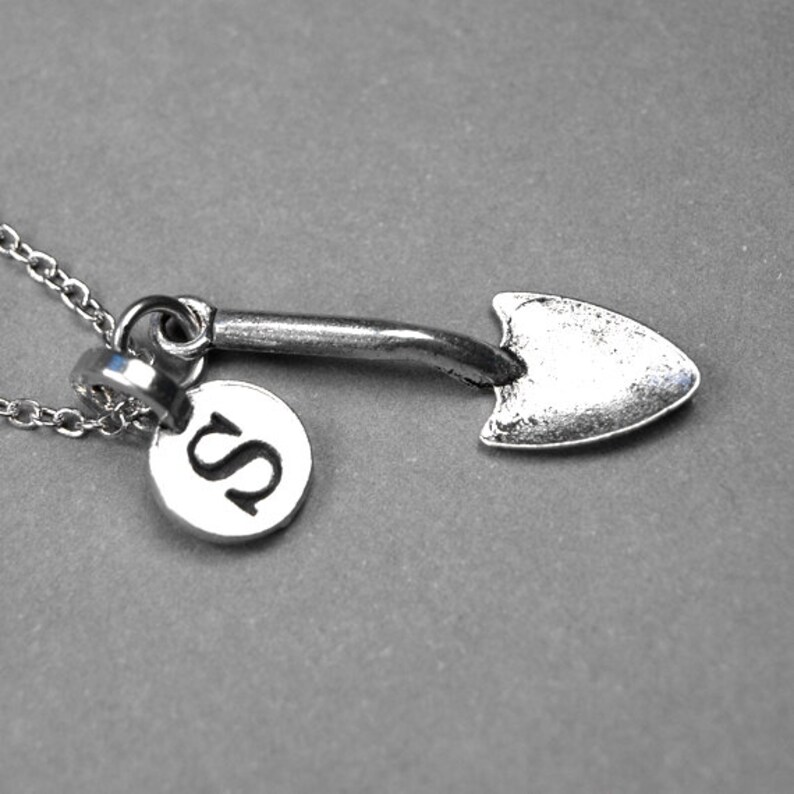 Shovel Necklace Gardener Tool Charm Antiqued Silver Plated Etsy