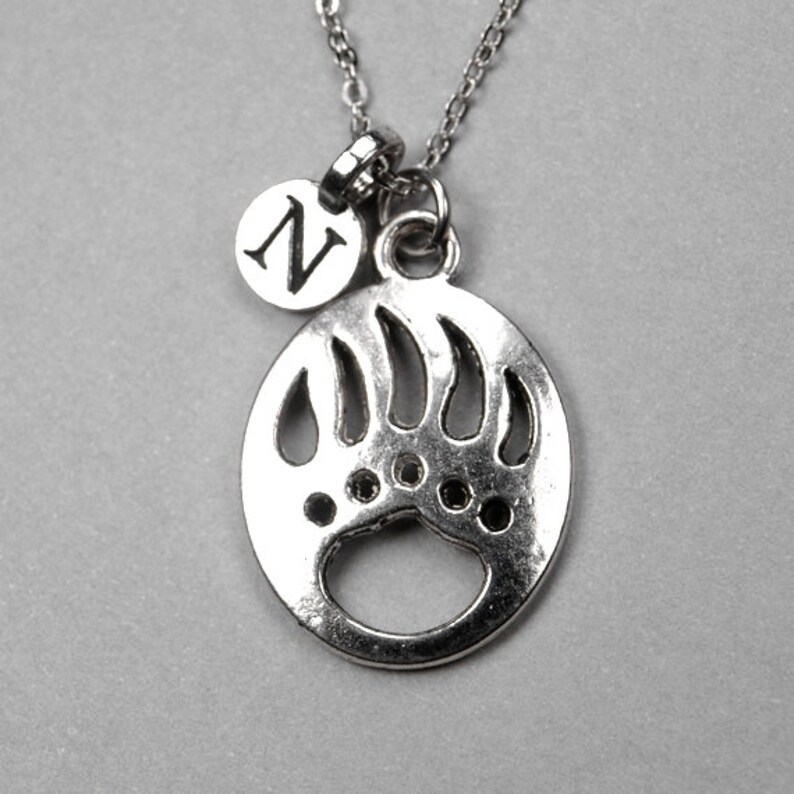 Bear Paw Print Necklace Charm - Bear Paw Print Pendant Bear Paw Print Necklace Charm - Bear Paw Print Pendant