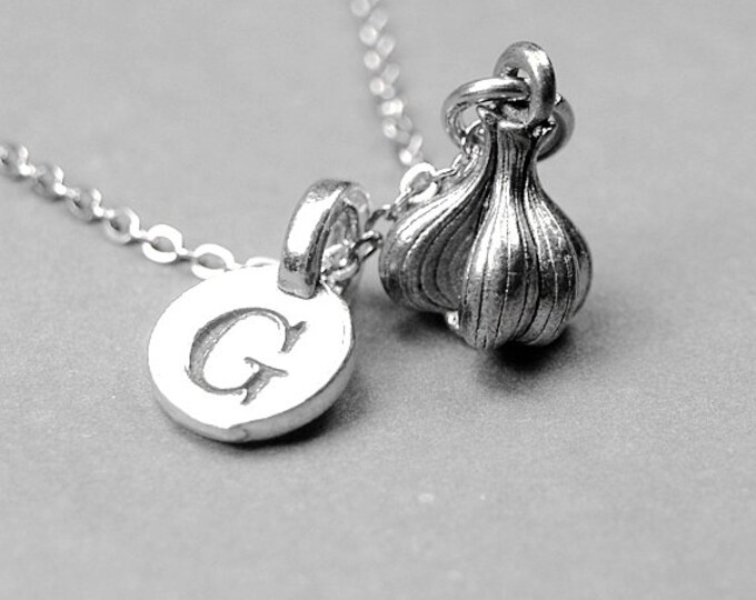 Garlic Bulb Necklace Garlic Necklace Garlic Jewelry Silver Etsy UK