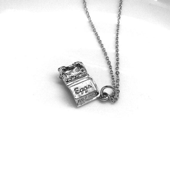 Egg Carton Necklace Egg Pendant 3D Egg Carton Charm Cook Etsy
