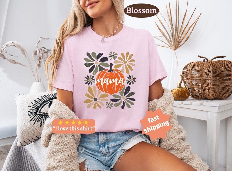 Camiseta Pumpkin Mama, Camiseta Mama, Camiseta de otoño para mujer, Camiseta Boho Pumpkin, Comfort colors®, Camiseta Pumpkin, Camiseta Otoño Mama, Camiseta Boho Mama imagen 7