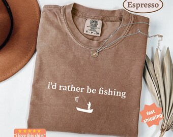 Rather Be Fishing Comfort Colors® Shirt, Fishing Tshirt, Fishing Lover Shirt, Gift for Grandpa, Fishing Gift for Dad, Fisherman shirt