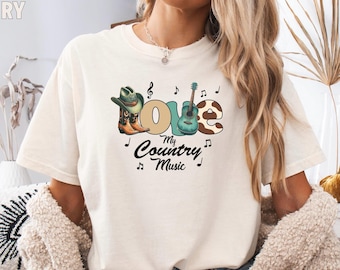 Comfort Colors Country Music T-Shirt: 90s Cowgirl Western Tee