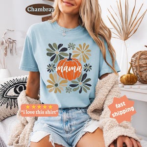 Camiseta Pumpkin Mama, Camiseta Mama, Camiseta de otoño para mujer, Camiseta Boho Pumpkin, Comfort colors®, Camiseta Pumpkin, Camiseta Otoño Mama, Camiseta Boho Mama imagen 10
