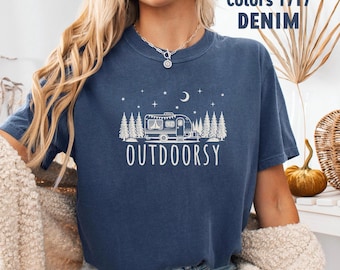 Outdoor-T-shirt met comfortkleuren, wandelen, kamperen, avontuur