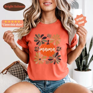 Camiseta Pumpkin Mama, Camiseta Mama, Camiseta de otoño para mujer, Camiseta Boho Pumpkin, Comfort colors®, Camiseta Pumpkin, Camiseta Otoño Mama, Camiseta Boho Mama imagen 8