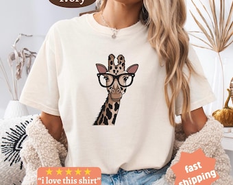 Camiseta de jirafa, Camiseta divertida de jirafa, Camiseta con estampado de jirafa, Comfort Colors®, Camiseta de jirafa, Camiseta de zoológico, Camiseta de jirafa linda, Camiseta de jirafa