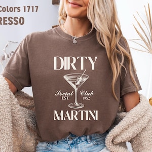 Koszulka Martini Lover, Comfort Colors®, Dirty Martini, Prezent dla Miłośnika Koktajli, Letnie Klimaty, Koszulka Klubu Towarzyskiego, Koszulka Martini, Wieczór Panieński