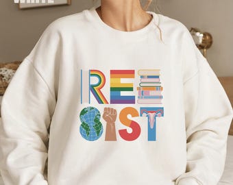 Moletom Resist, Moletom Feminista, Camiseta de Protesto, Moletom Pró-Escolha, Camiseta de Resistência, Presente para Liberal, Moletom pelos Direitos das Mulheres