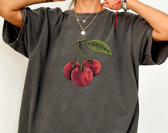 Cherry Comfort Colors® Shirt, Vintage Cherry Shirt, Fruit Shirt, Farmers Market, Fresh Farm Shirt, Cherry Lover Gift, Retro Cherry Shirt