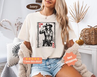Western Cowgirl Comfort Colors® Shirt, Queen Of Hearts Shirt, Sassy Mom Shirt, Rodeo Tshirt, Country Music Tee, Western Tshirt, Cowgirls tee