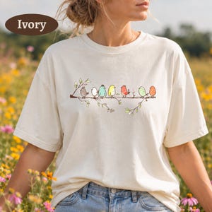Birdwatching Comfort Colors® Shirt, Easily Distracted By Birds, Cute Bird Tee, Bird Lover Gift, Birds On a Branch, Bird Watcher Gift