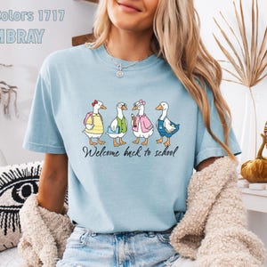 Camiseta Silly Goose de volta às aulas, camiseta com cores confortáveis, camiseta de volta às aulas, professora do ensino fundamental, camiseta fofa para professora, camiseta engraçada para professora