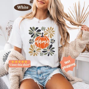 Camiseta Pumpkin Mama, Camiseta Mama, Camiseta de otoño para mujer, Camiseta Boho Pumpkin, Comfort colors®, Camiseta Pumpkin, Camiseta Otoño Mama, Camiseta Boho Mama imagen 18