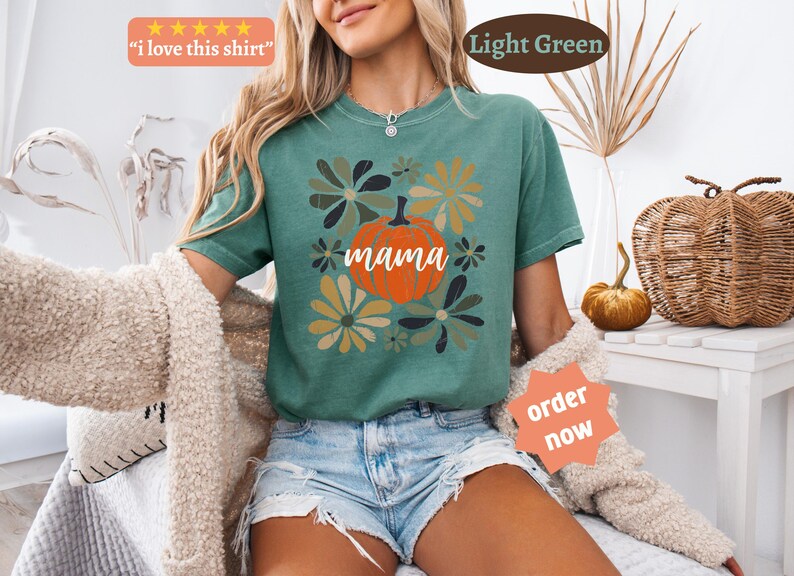 Camiseta Pumpkin Mama, Camiseta Mama, Camiseta de otoño para mujer, Camiseta Boho Pumpkin, Comfort colors®, Camiseta Pumpkin, Camiseta Otoño Mama, Camiseta Boho Mama imagen 13