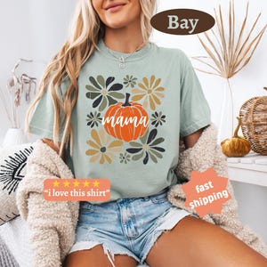 Camiseta Pumpkin Mama, Camiseta Mama, Camiseta de otoño para mujer, Camiseta Boho Pumpkin, Comfort colors®, Camiseta Pumpkin, Camiseta Otoño Mama, Camiseta Boho Mama imagen 6