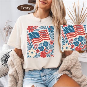 Chemise FDT subtile, chemise anti-atout subtile, Comfort colours®, chemise 4 juillet, chemise Resistance, chemise patriotique, chemise USA 250, drapeau floral