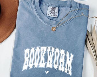 Comfort Colors Bookworm Shirt: Librarian Gift, Book Club Tee
