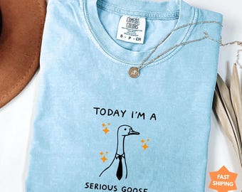 Serious Goose Comfort colors® Shirt: Funny Goose tshirt, Goose Lover Shirt, Goose tshirt, Silly Goose tshirt