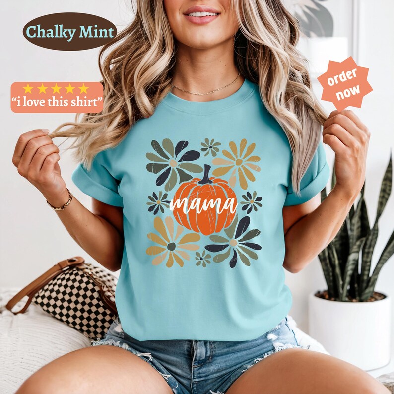 Camiseta Pumpkin Mama, Camiseta Mama, Camiseta de otoño para mujer, Camiseta Boho Pumpkin, Comfort colors®, Camiseta Pumpkin, Camiseta Otoño Mama, Camiseta Boho Mama imagen 9