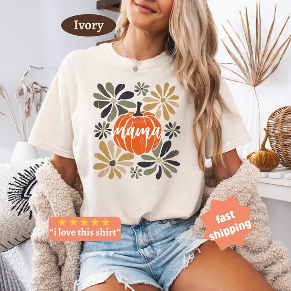 Pumpkin Mama Shirt, Mama Shirt, Womens Fall Shirt, Boho Pumpkin Shirt, Comfort colors®, Pumpkin Shirt,  Fall Mama Shirt, Boho Mama Shirt