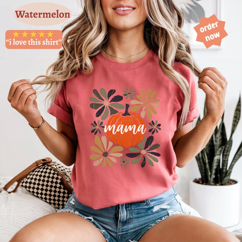 Camiseta Pumpkin Mama, Camiseta Mama, Camiseta de otoño para mujer, Camiseta Boho Pumpkin, Comfort colors®, Camiseta Pumpkin, Camiseta Otoño Mama, Camiseta Boho Mama imagen 17