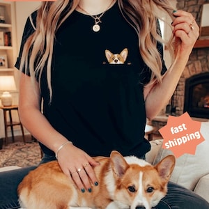 Camiseta Corgi, Camiseta Corgi Divertida, Camiseta para Amantes de los Corgis, Bolsillo Corgi, Camiseta para Mamá Corgi, Camiseta para Perro Salchicha, Papá Corgi con la frase "Tengo Amigos en los Bajos Fondos" imagen 1