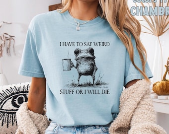 Funny Frog Meme Comfort colors® Shirt, Funny Frog tshirt, Weirdcore shirt, Trendy Meme Shirt, Introvert shirt, Office Humor Tee, Frog Shirt