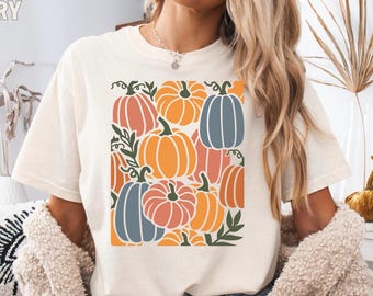 Camisa de calabaza de otoño, Comfort Colors®, Camisa de calabaza, Camisa de calabaza bohemia, Camisa de otoño, Camisa de Acción de Gracias, Camisa de otoño, Camisa bohemia de otoño