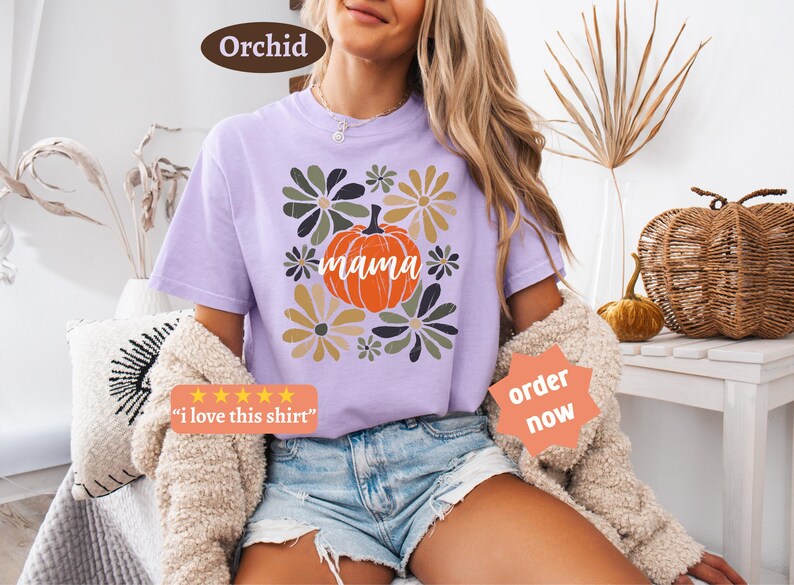 Camiseta Pumpkin Mama, Camiseta Mama, Camiseta de otoño para mujer, Camiseta Boho Pumpkin, Comfort colors®, Camiseta Pumpkin, Camiseta Otoño Mama, Camiseta Boho Mama imagen 15