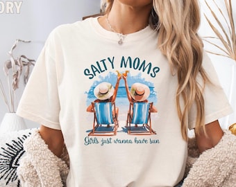 Salty Moms Beach Club, Salty Moms Comfort Colors® Shirt, Beach Shirt, Girls Trip Shirt, Gift For Mom, Beach Vibes Shirt, Summer Shirt, Mama